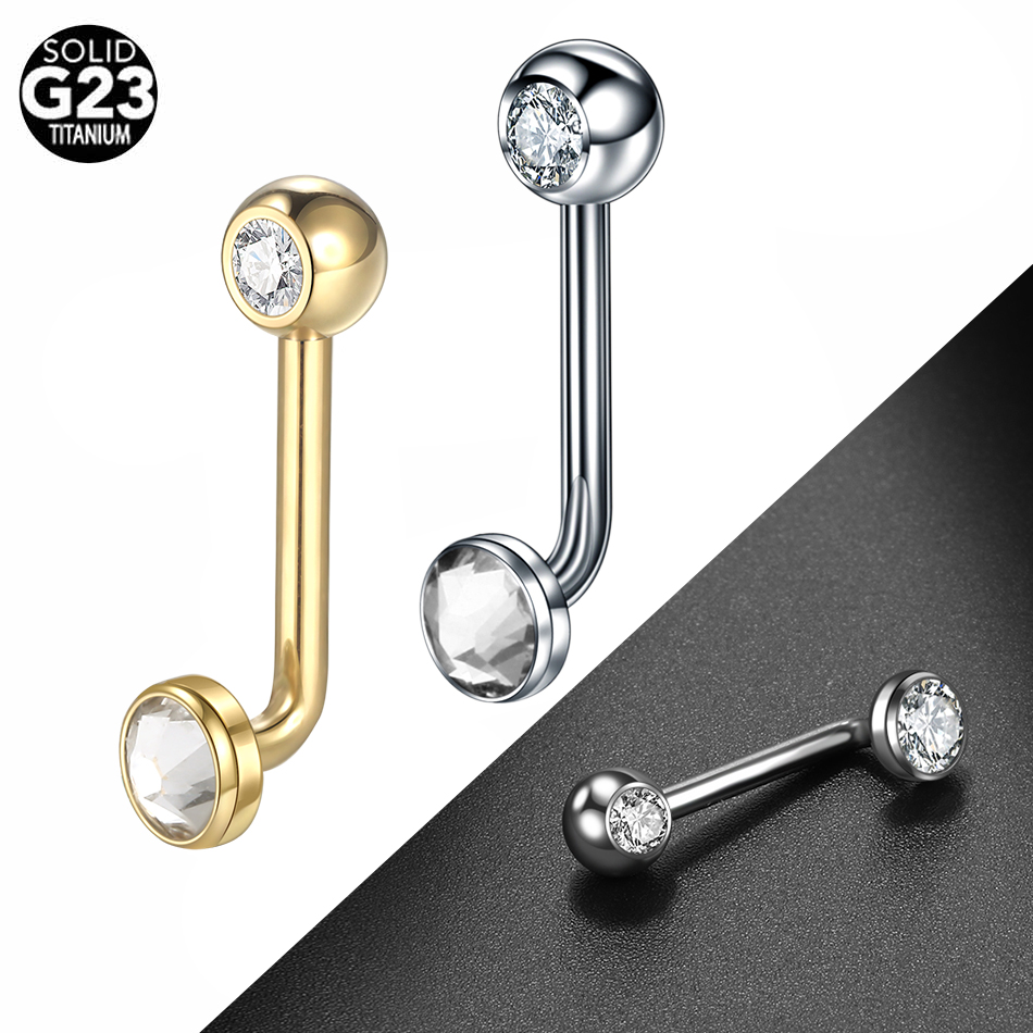 Christina Jewelry & Watches Marguerite Ørestik Forgyldt Sølv - 1PC G23 Titan CZ Gebogene Barbell