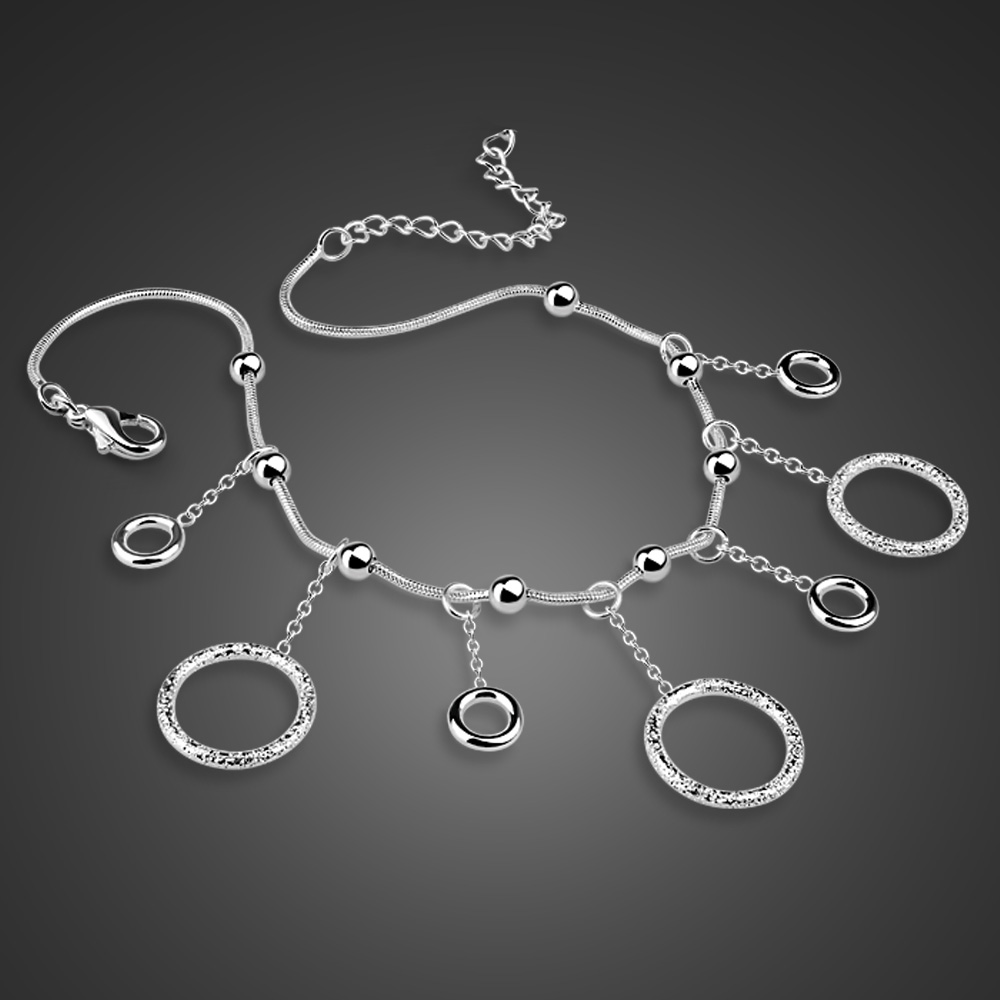 Anklet Foot Chain - 925 Sterling Silber Quasten-Fußkettchen für Damen,