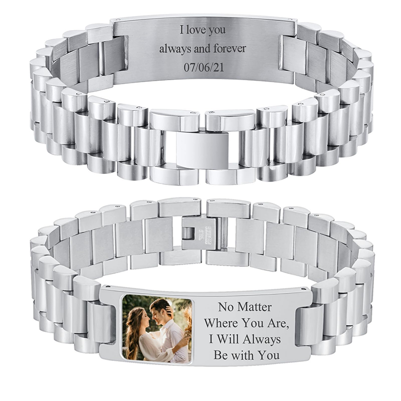 Jewelry Like Watches - Benutzerdefiniertes Bild Text Armband Uhrenarmband Edelstahl