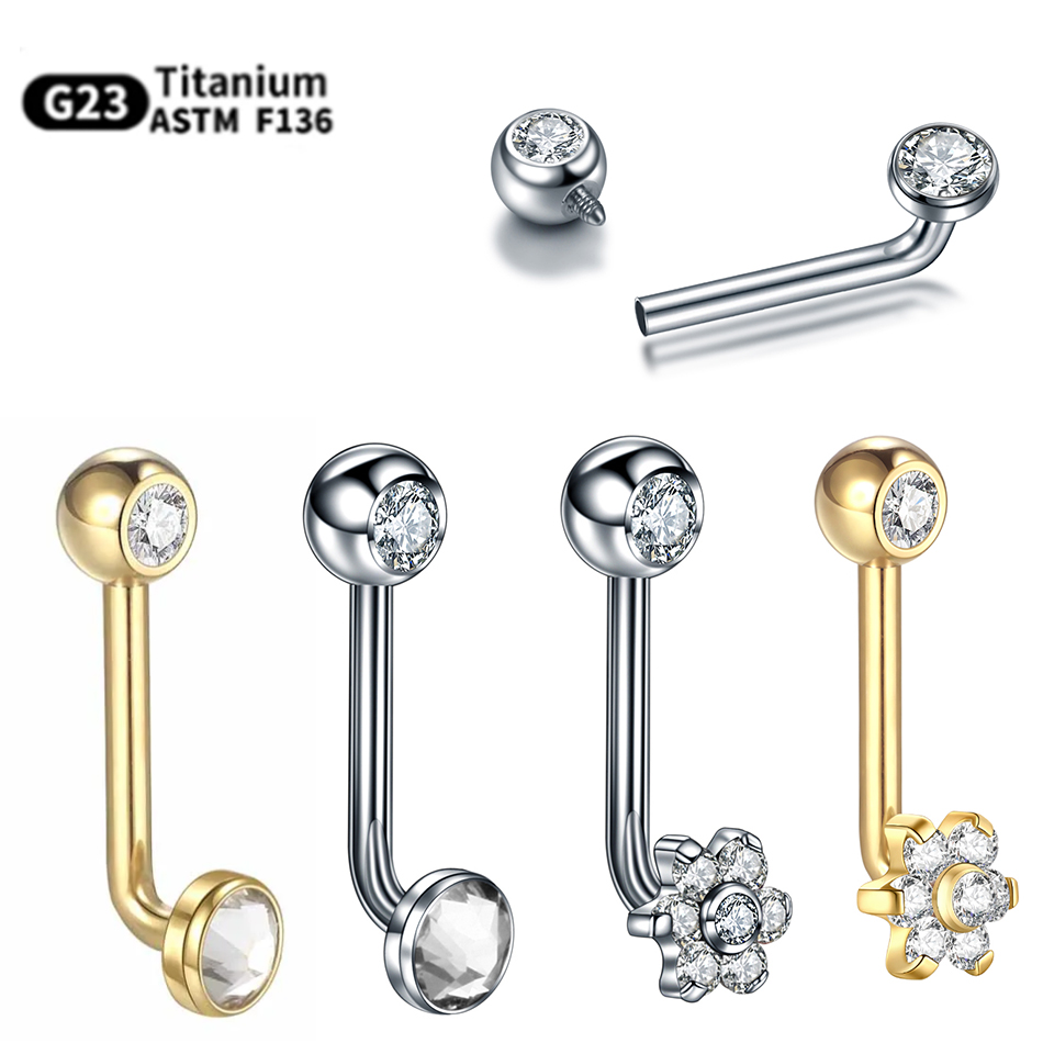 Christina Jewelry & Watches Marguerite Ørestik Forgyldt Sølv - 1PC Titan Christina Vertikale Haube Piercings