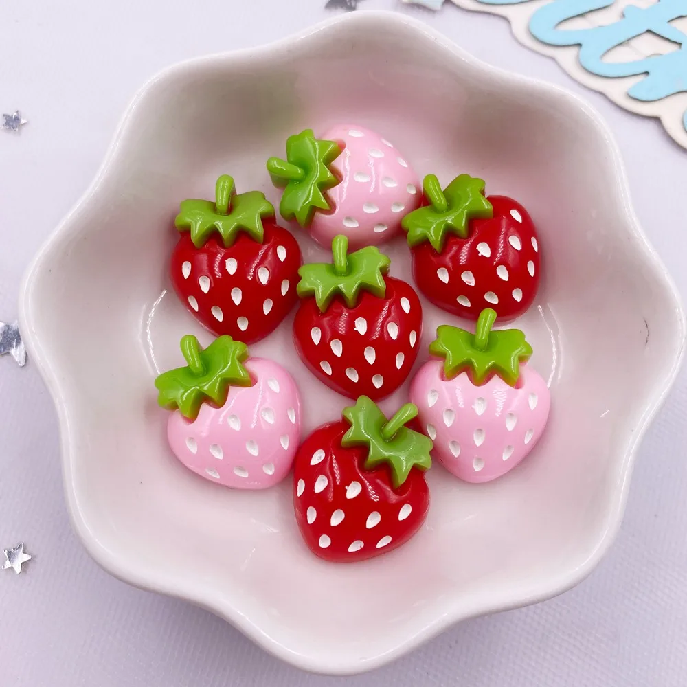 Paradise Jewelry & Watches Dolphin Mall - 10PCS Harz Kawaii Bunte Cartoon Erdbeere