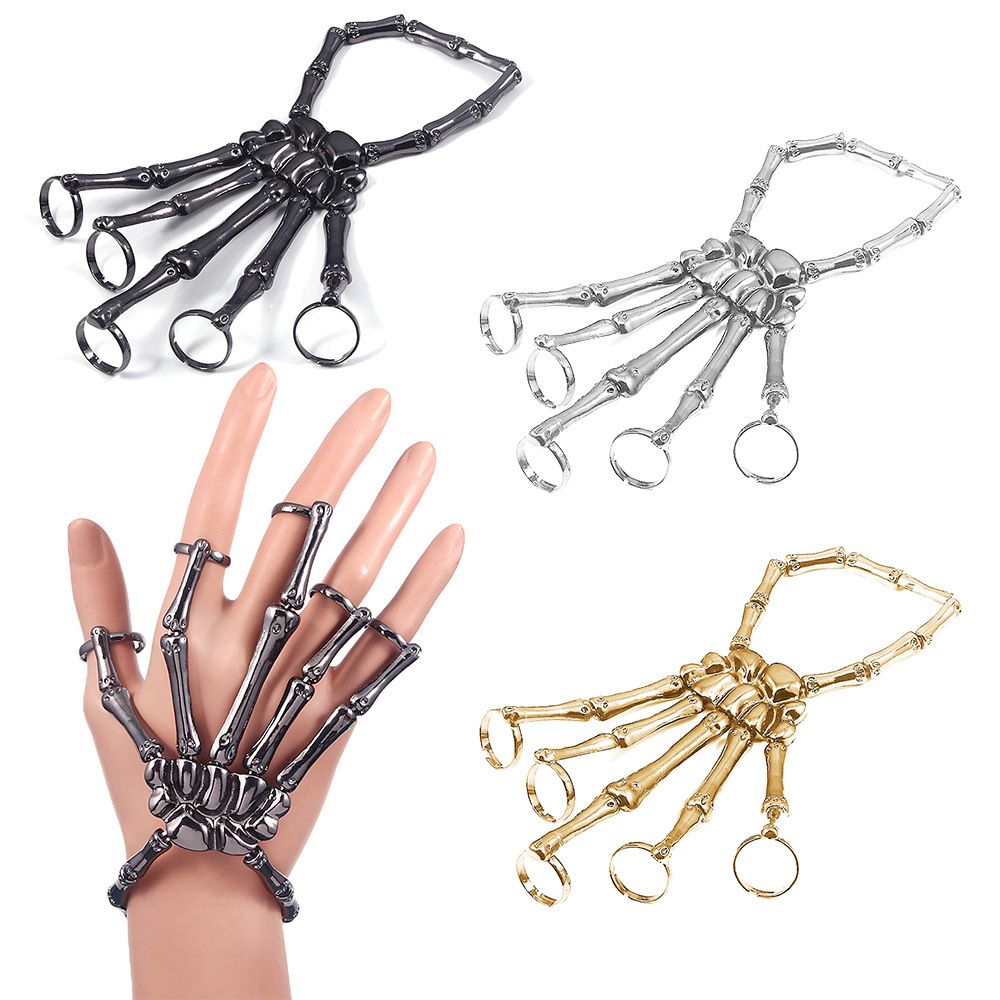 Gothic Skull Ring - Metallarmband Party Punk Gothic Verstellbarer Halloween