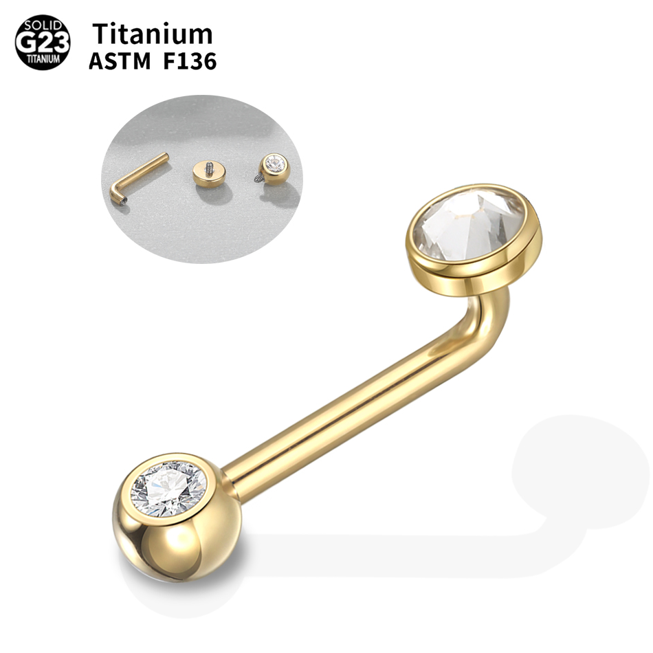 Christina Jewelry & Watches Marguerite Ørestik Forgyldt Sølv - 1pc Implantat qualität Titan Christina vertikale