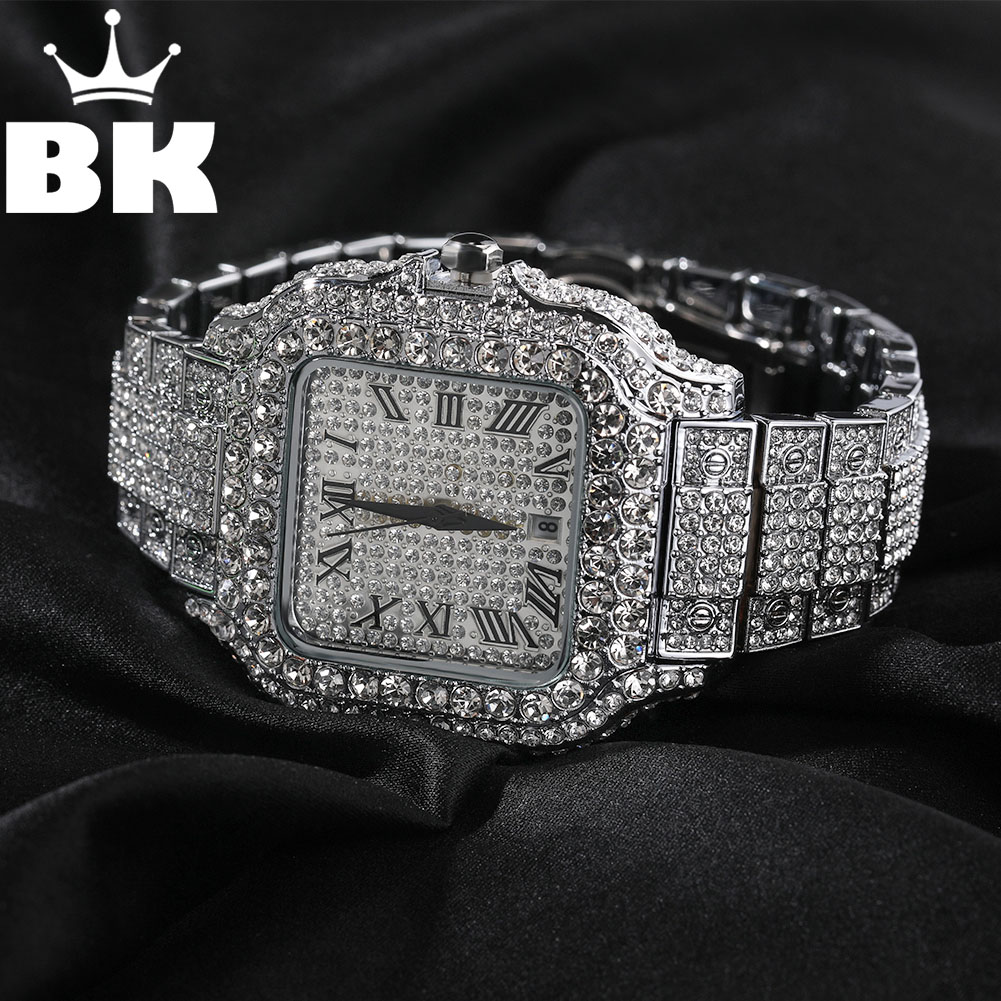 King'S Jewelry Watches - THE BLING KING Iced Out Herren-Quadratuhren,