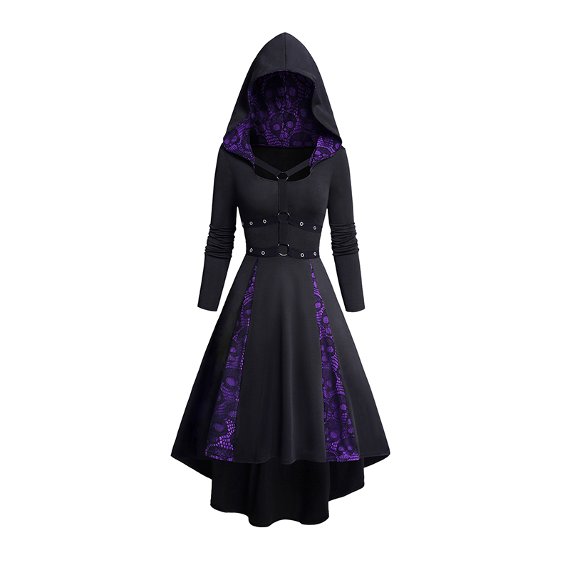 Gothic Skull Ring - Damen Hoodie Kleider Halloween Schädel Spitze
