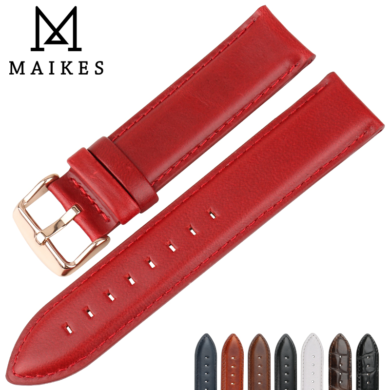 Daniel Wellington Watches & Jewelry Online Store - MAIKES Mode Leder Uhr Band Rot