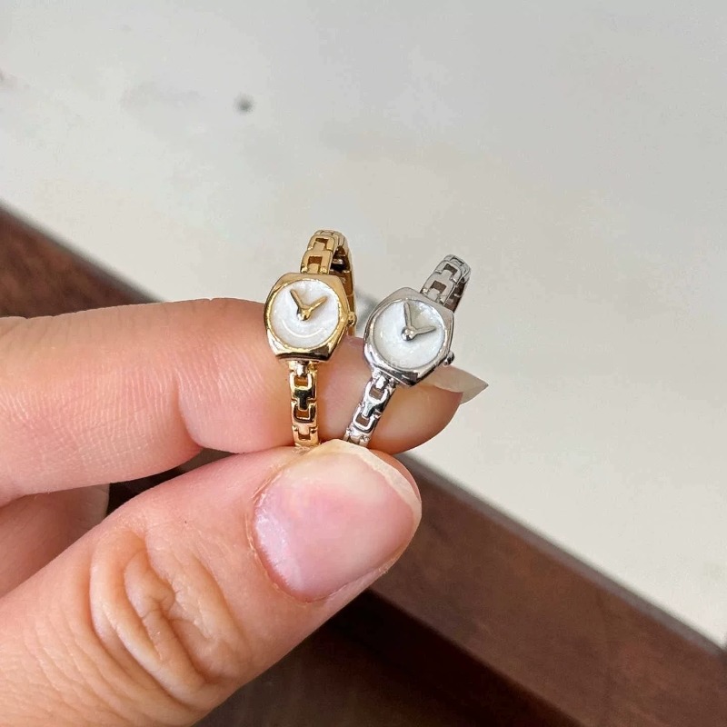 Unique Jewelry Watches - Einzigartiger Uhrenförmiger Öffnungsring Minimalistischer Stapelbarer Metall-Fingerring