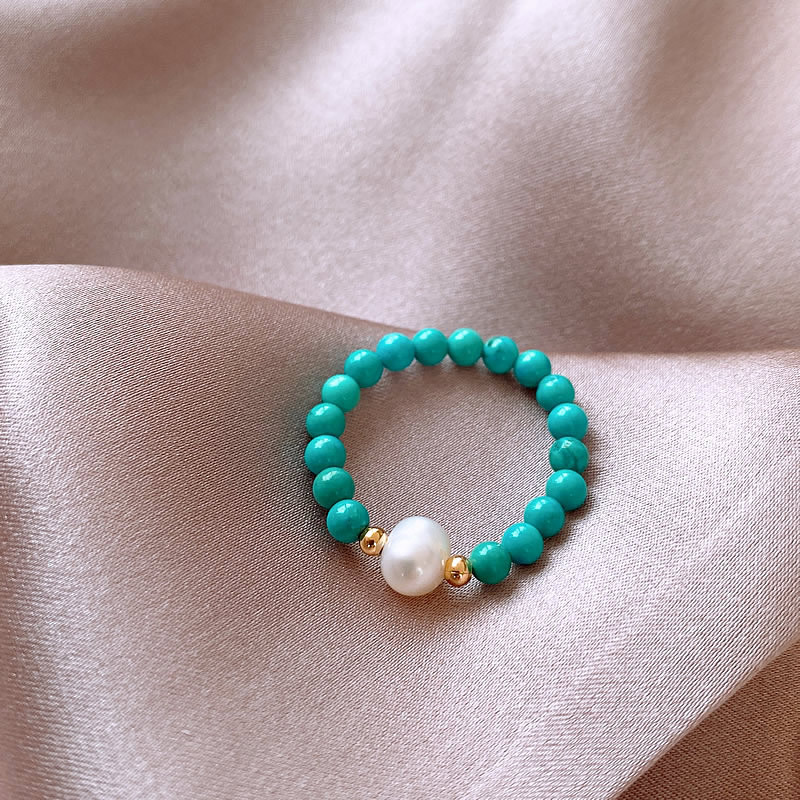 Turquoise Stone Ring - Neue Ankunft Trendy Natürliche Süßwasser Perle