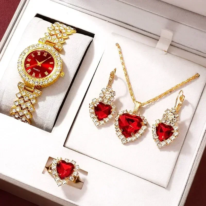 Jewelry Like Watches - Goldene Luxus uhr Frauen Ring Halskette