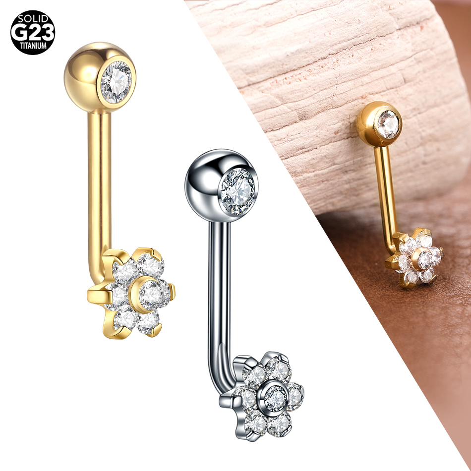 Christina Jewelry & Watches Marguerite Ørestik Forgyldt Sølv - 1/5PCS Titan CZ Kristall Blume Christina