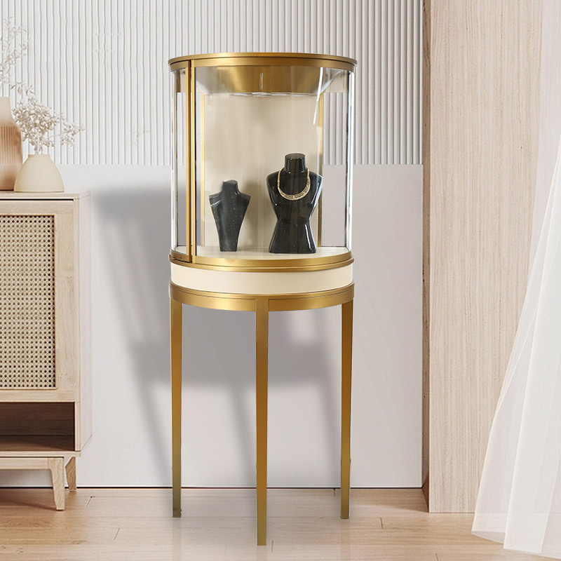 Unique Jewelry Watches - Luxuriöse Schmuck-Glasvitrine, einzigartige Form, ovale Basis,