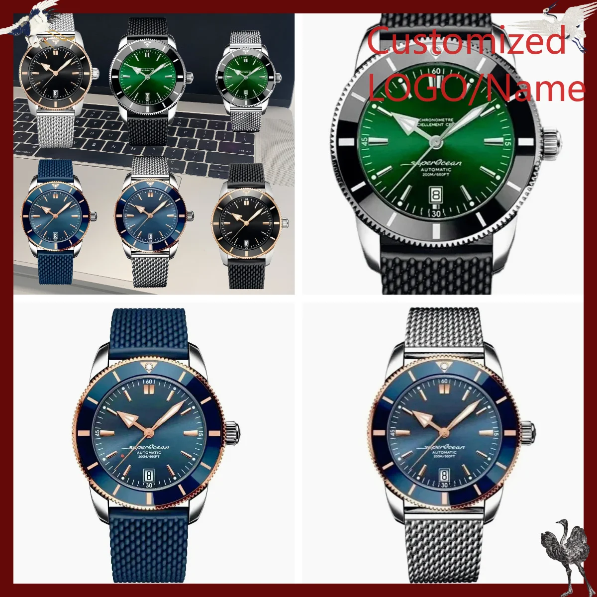Mens Mechanical Watch - A1212 Store Maßgefertigte Uhren 46mm Sport