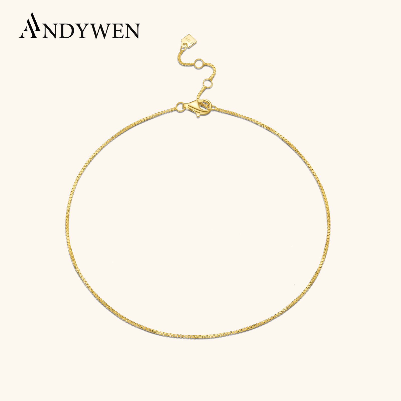 Anklet Foot Chain - ANDYWEN 925 Sterling Silber Gold Baby