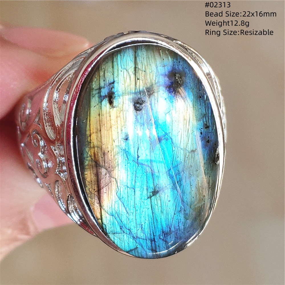 Natürlicher bunter Labradorit, – Turquoise Stone Ring Bewertung und Preis