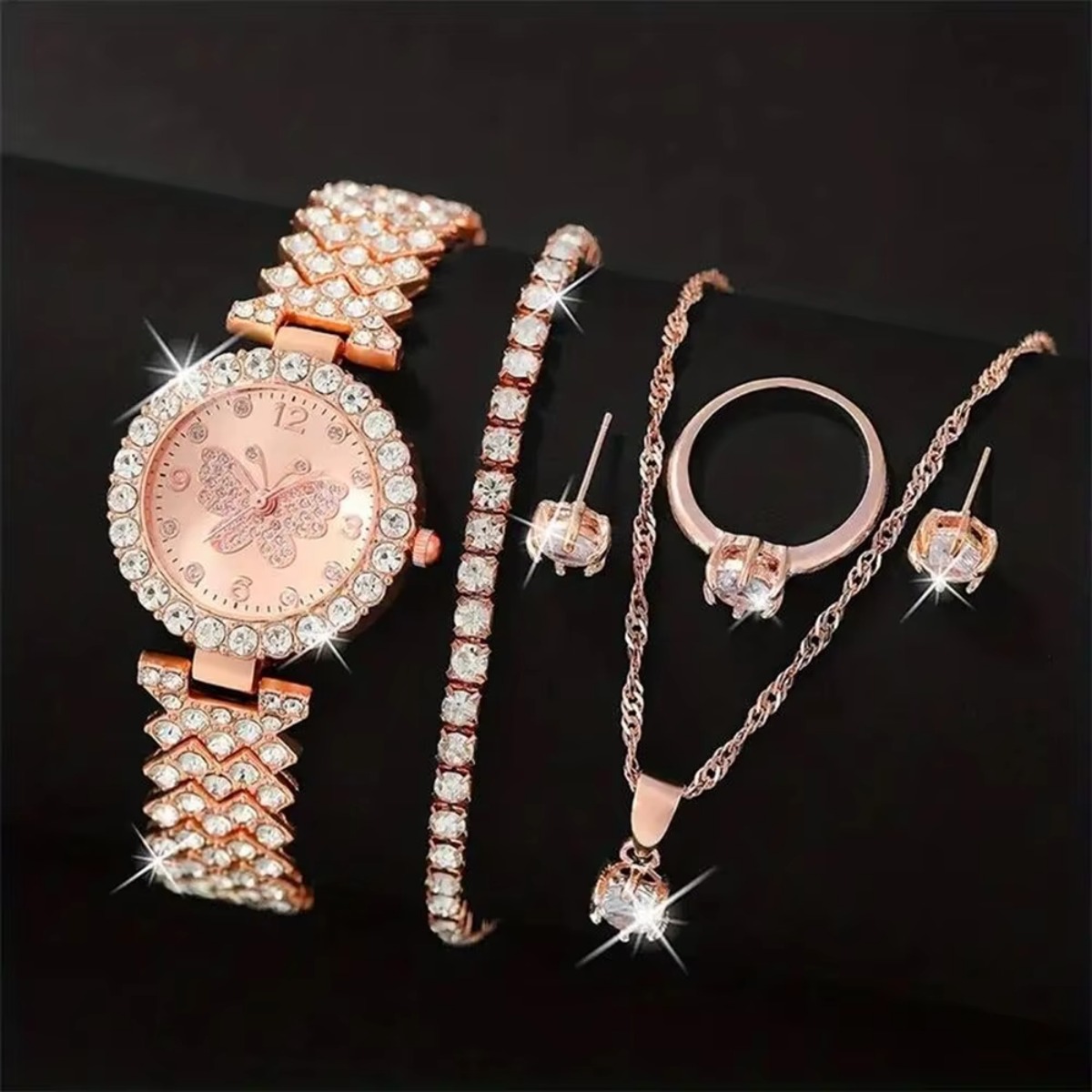 6-teiliges Set Luxus-Strass-Sc – Jewelry Like Watches Bewertung und Preis