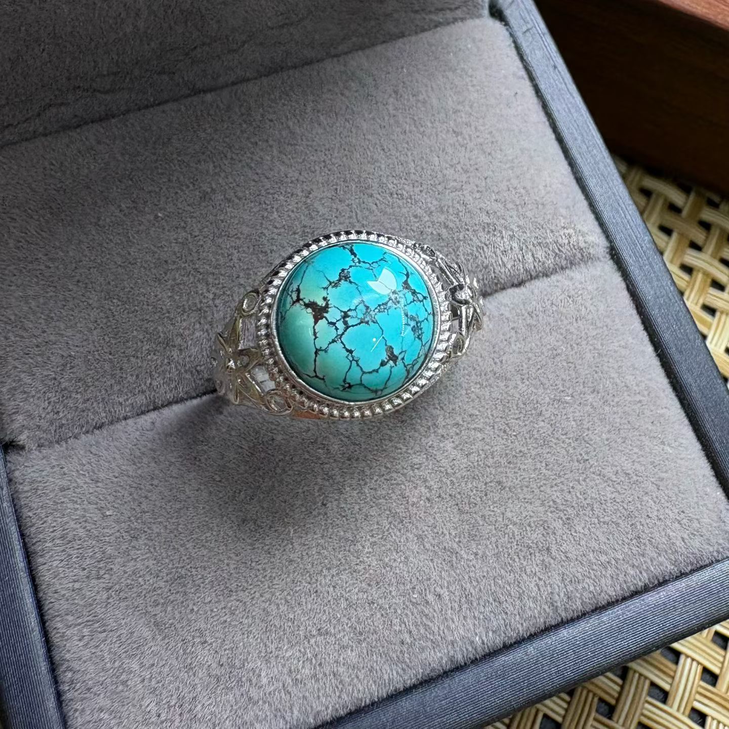 1 Stück Fengbaowu Ring aus nat – Turquoise Stone Ring Bewertung und Preis