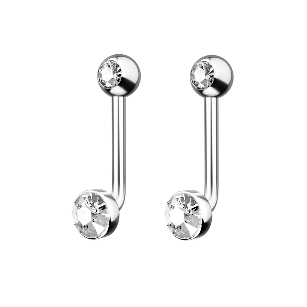 1PC F136 Titan 14G CZ Edelstei – Christina Jewelry & Watches Marguerite Ørestik Forgyldt Sølv Bewertung und Preis