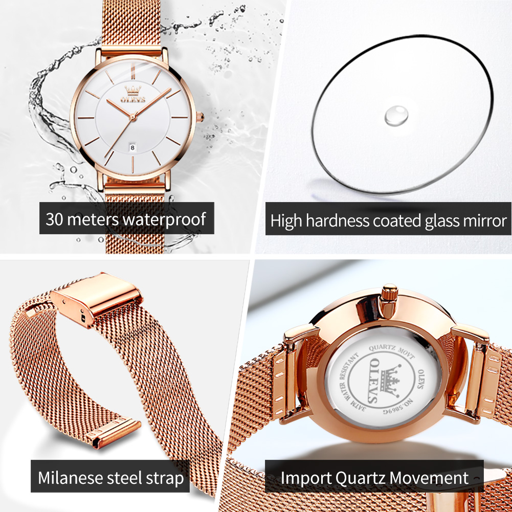 OLEVS Damenuhr 5869, elegante  – Jewellery Watches Bewertung und Preis