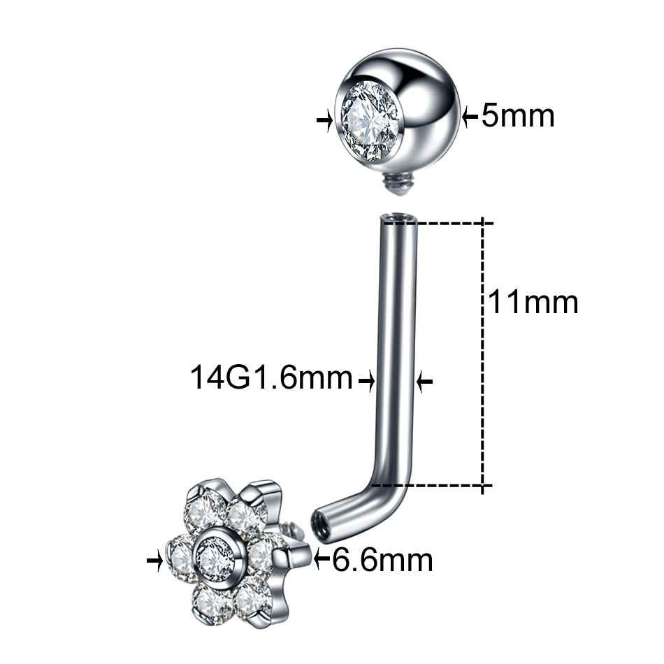 1 Stück 14G Titan Blume Christ – Christina Jewelry & Watches Marguerite Ørestik Forgyldt Sølv Bewertung und Preis