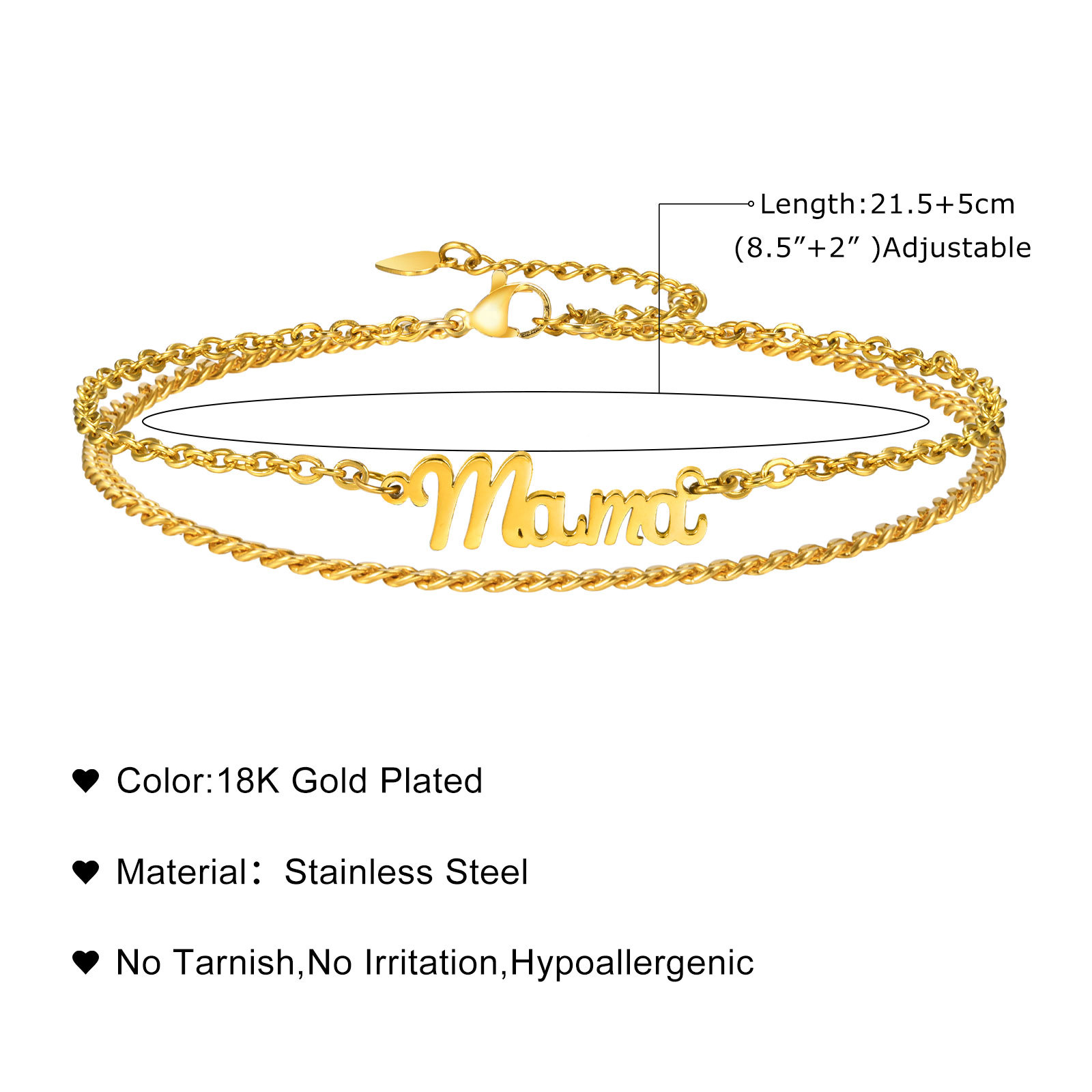Vnox kunden spezifische Namens – Anklet Foot Chain Bewertung und Preis