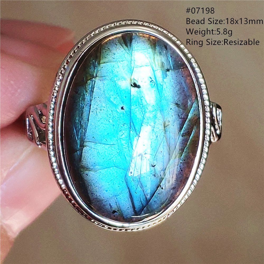 Natürlicher Blaulicht-Labrador – Turquoise Stone Ring Bewertung und Preis
