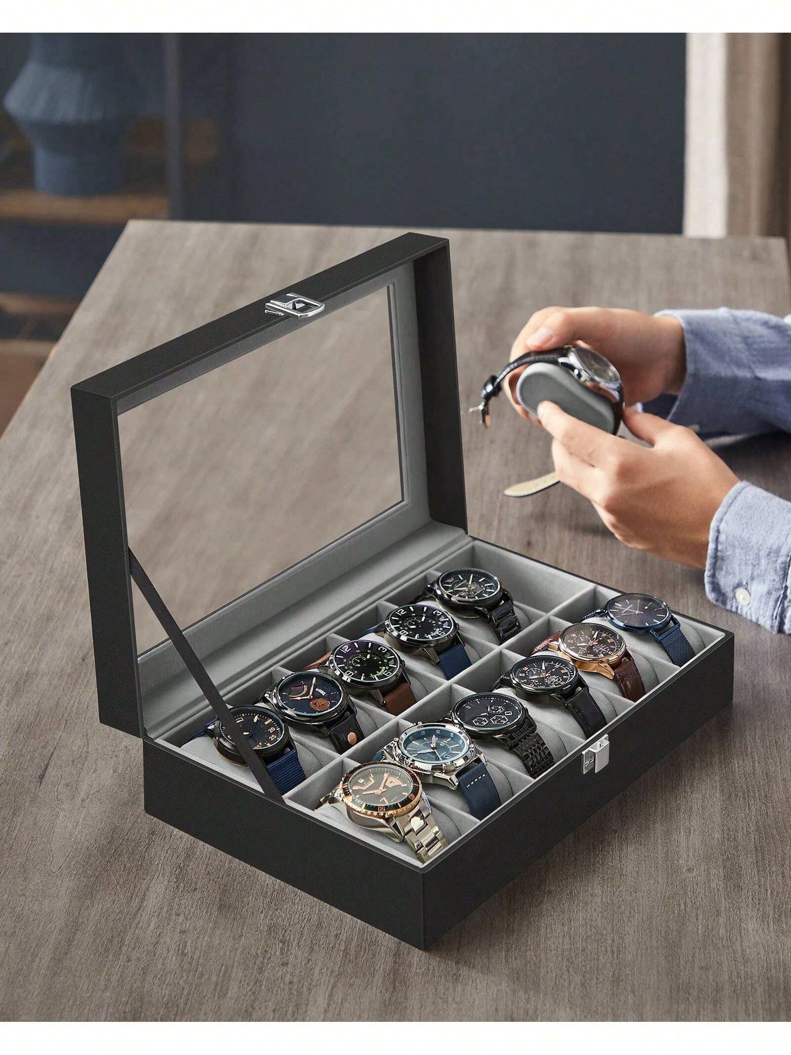 Abschließbare Uhrenbox mit 12  – Jewelry Like Watches Bewertung und Preis