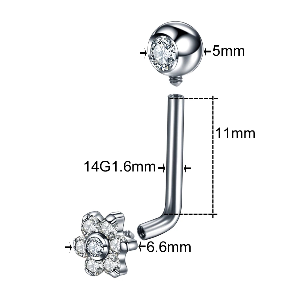 1pc g23 titan kristall blume c – Christina Jewelry & Watches Marguerite Ørestik Forgyldt Sølv Bewertung und Preis
