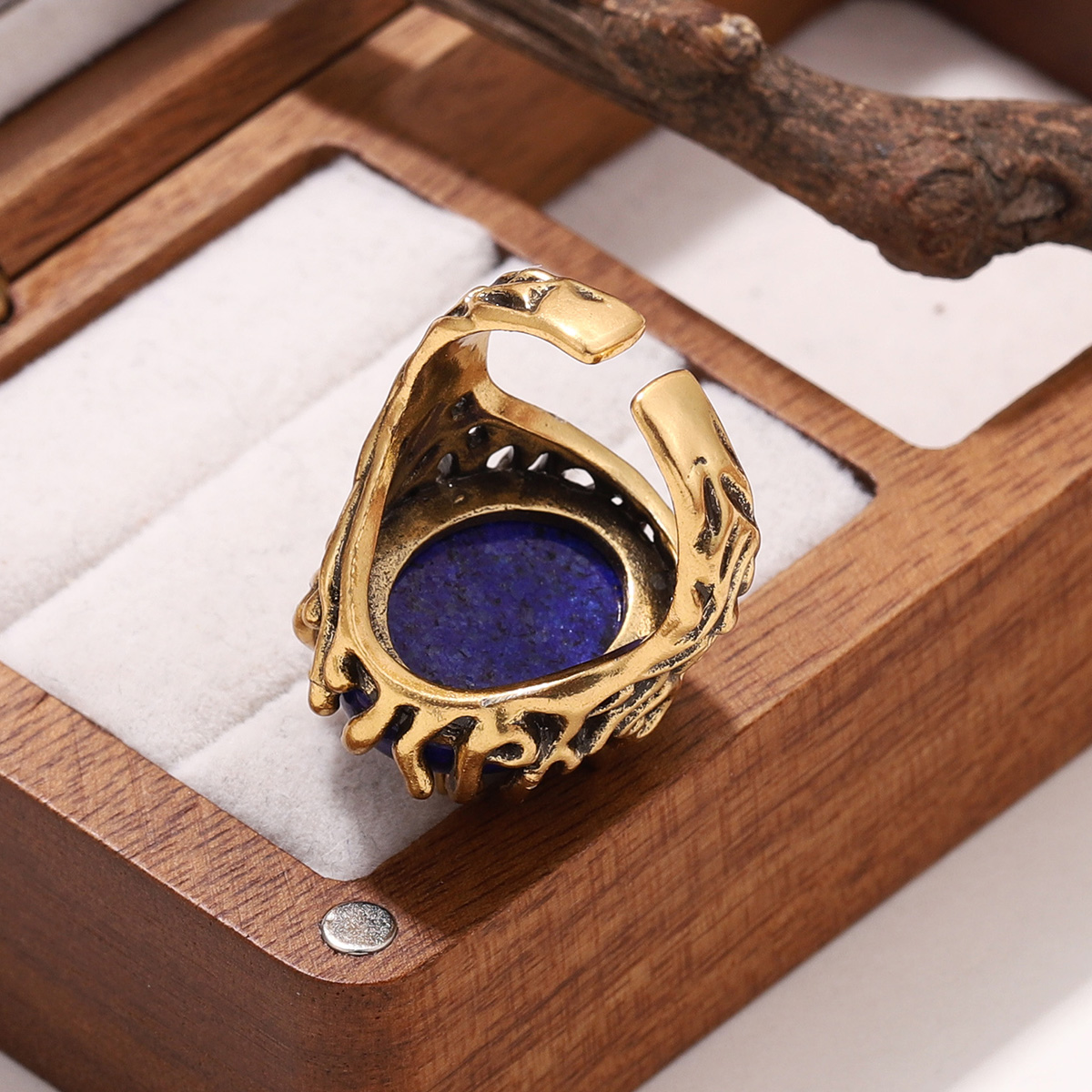 Vintage-Ring mit rundem Lapisl – Turquoise Stone Ring Bewertung und Preis