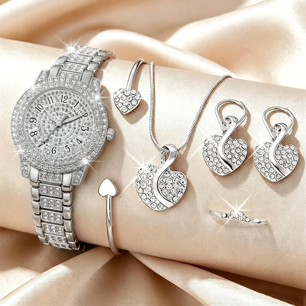 6-teiliges Modisches Strass-Uh – Jewelry Like Watches Bewertung und Preis