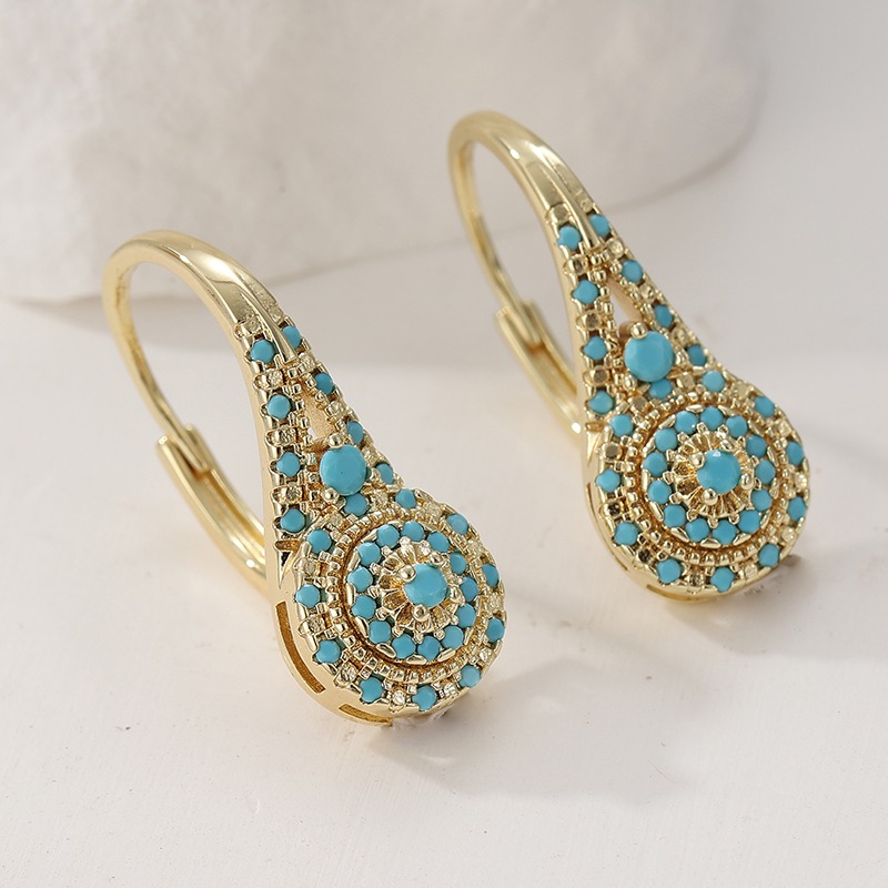Elegante, modische, synthetisc – Turquoise Stone Ring Bewertung und Preis