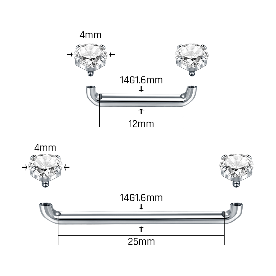 1PC Titan Oberfläche Piercing  – Christina Jewelry & Watches Marguerite Ørestik Forgyldt Sølv Bewertung und Preis