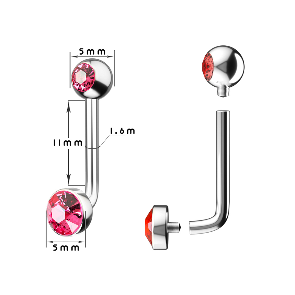 1PC G23 Titan Kristall Edelste – Christina Jewelry & Watches Marguerite Ørestik Forgyldt Sølv Bewertung und Preis