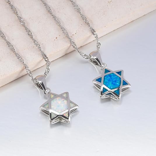 Davidstern Opal Anhänger Halsk – Jewelry & Watches Store Bewertung und Preis