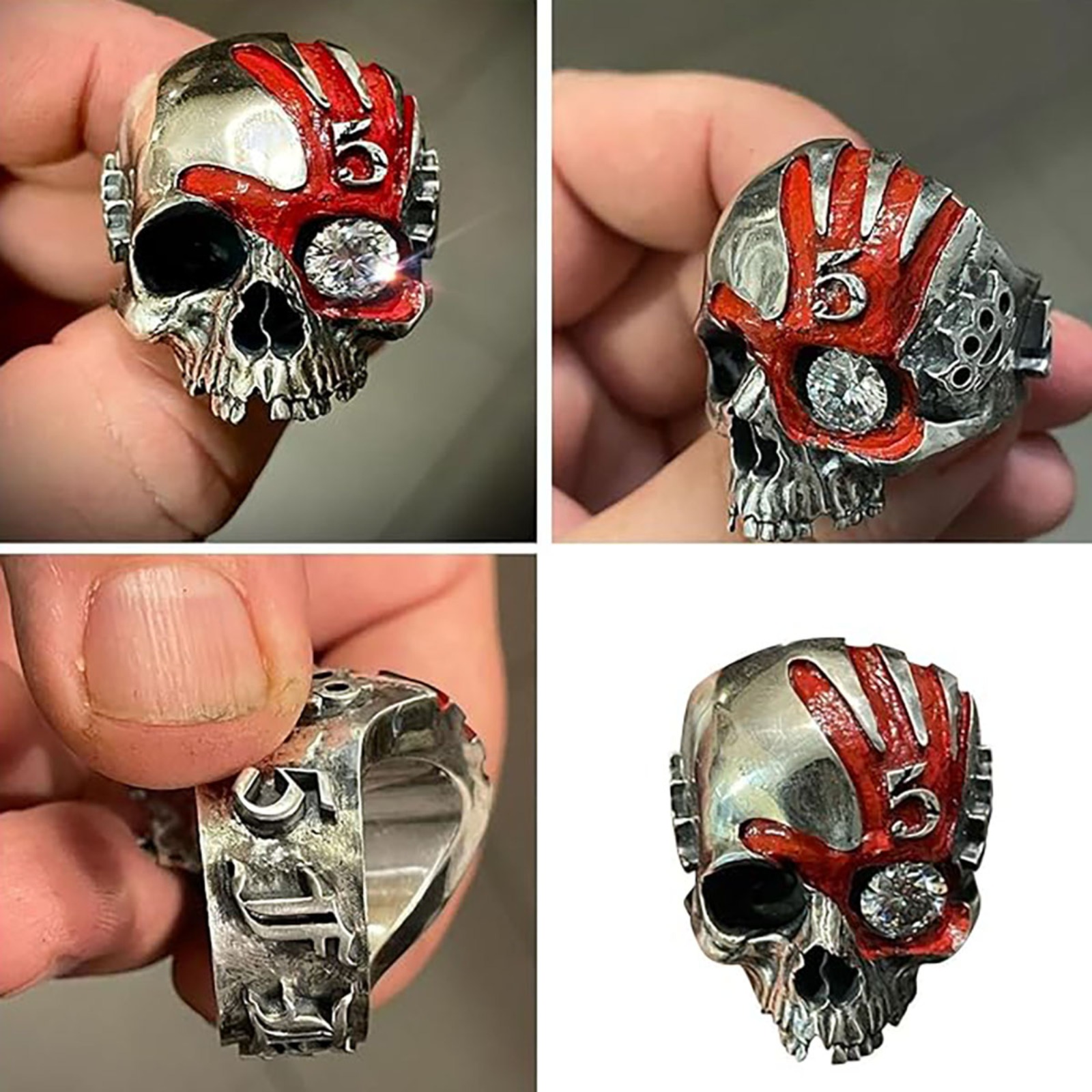 Fünf-Finger-Totenkopf-Ring, Vi – Gothic Skull Ring Bewertung und Preis
