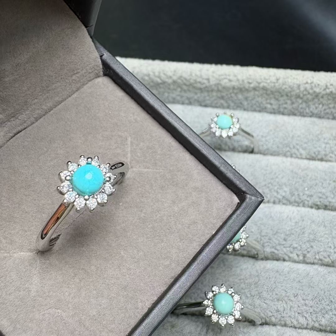 1 Stück Fengbaowu natürlicher  – Turquoise Stone Ring Bewertung und Preis