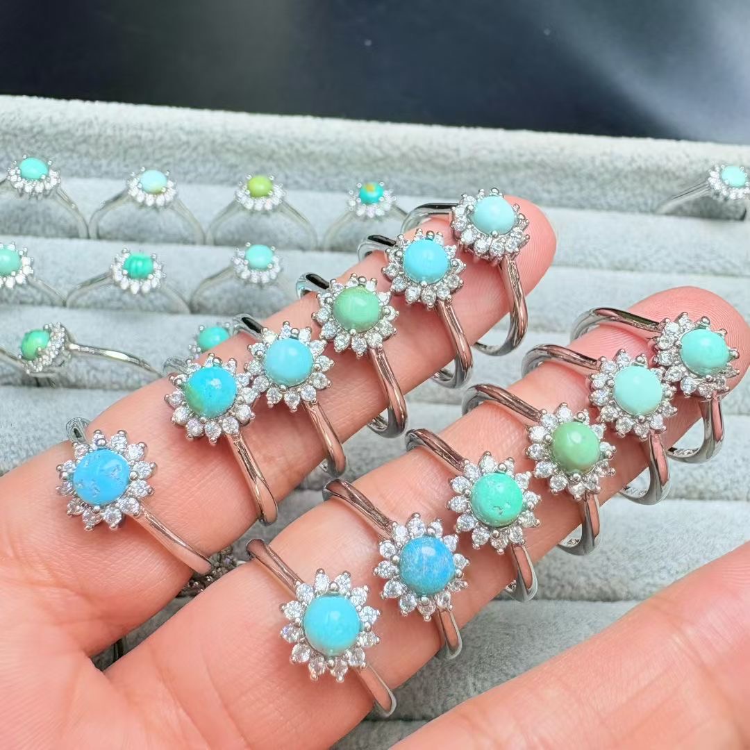 1 Stück Fengbaowu natürlicher  – Turquoise Stone Ring Bewertung und Preis