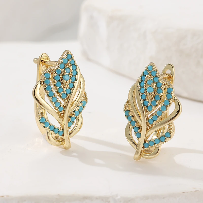 Kreative Blattförmige Creolen  – Turquoise Stone Ring Bewertung und Preis
