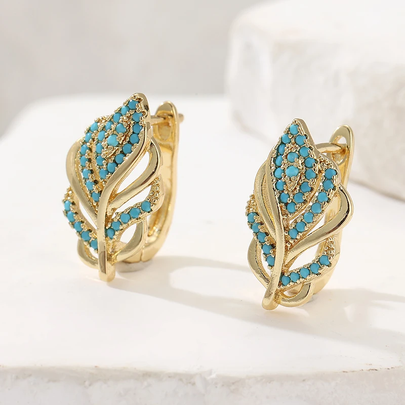 Kreative Blattförmige Creolen  – Turquoise Stone Ring Bewertung und Preis