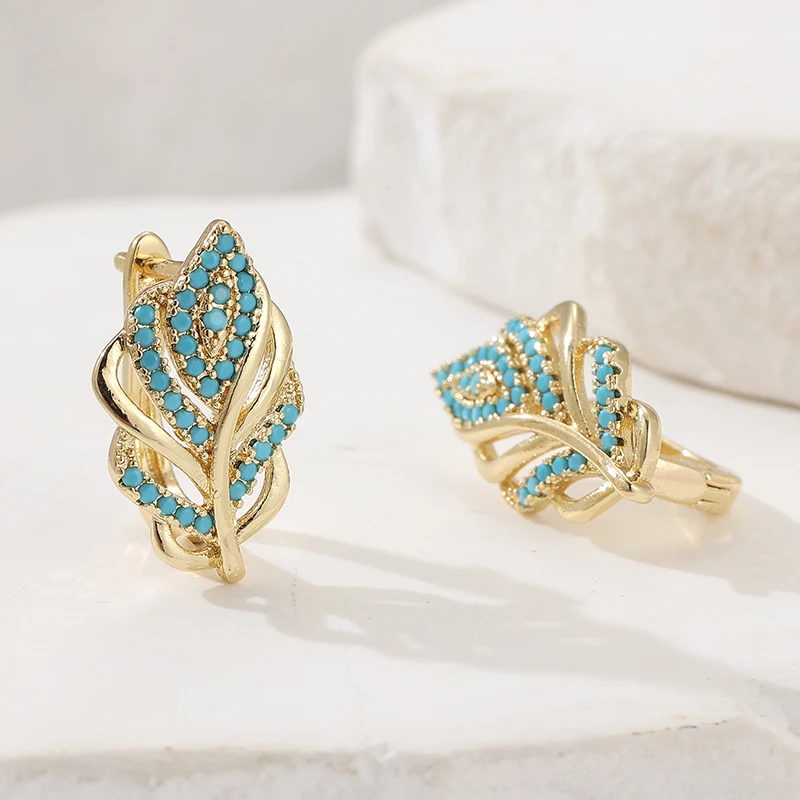 Kreative Blattförmige Creolen  – Turquoise Stone Ring Bewertung und Preis